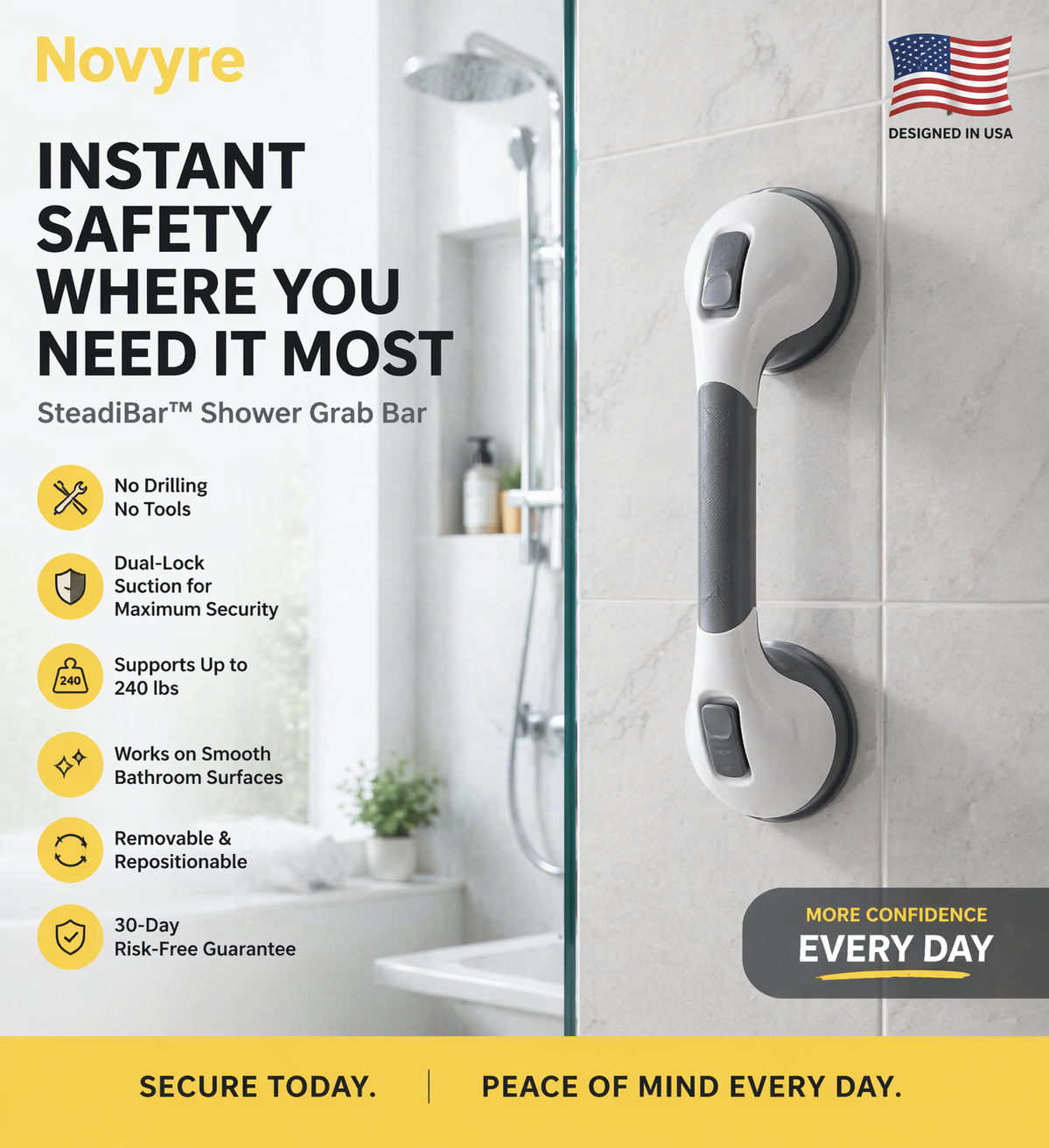 SteadiBar™ - Shower Grab Bar