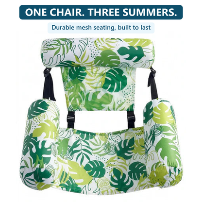 Novyre Pool Lounge Chair durable mesh seating, Palm Green
